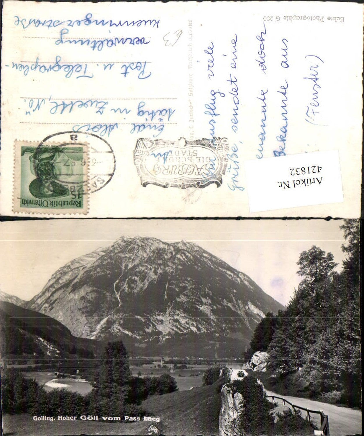 421832,Golling Hoher Göll vom Pass Lueg Bergkulisse