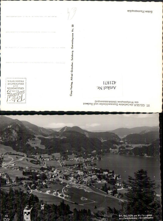 421871,St. Gilgen am Wolfgangsee Totale m. Zwölferhorn Seilbahn Bergkulisse pub Cosy 78