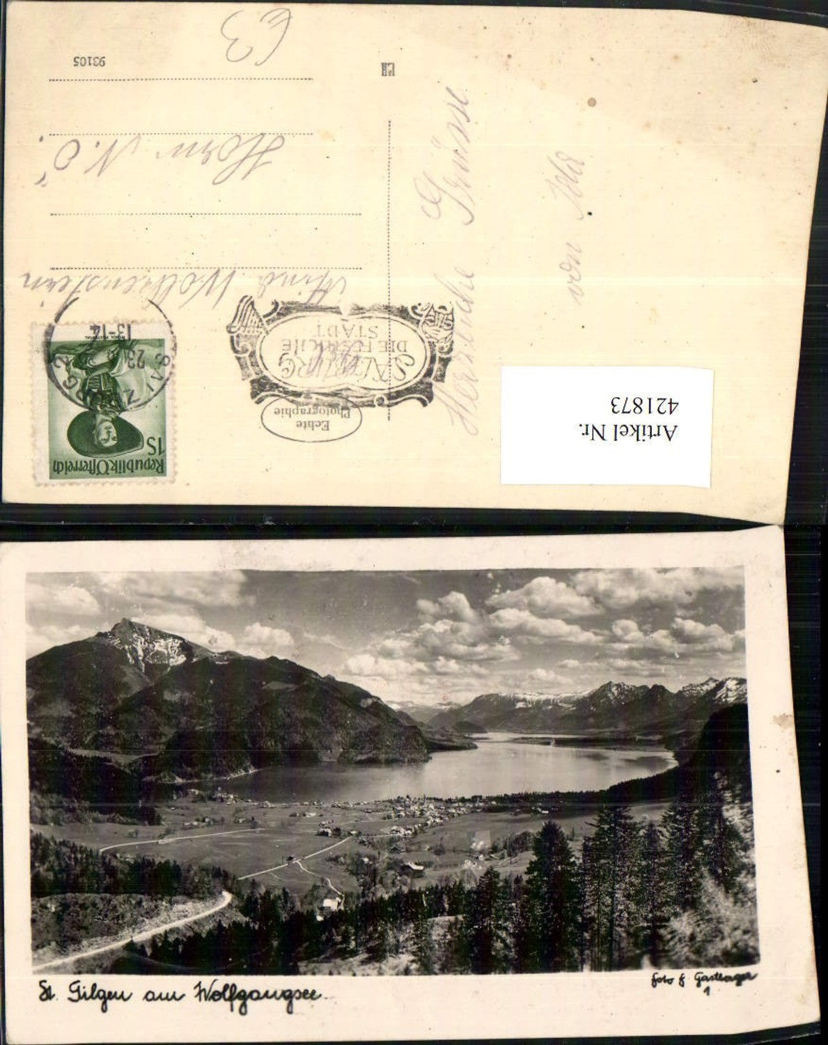 421873,St. Gilgen am Wolfgangsee Totale Bergkulisse pub Foto Gastberger