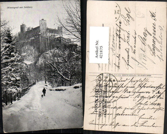421875,Salzburg Blick zur Festung Hohensalzburg Winterbild