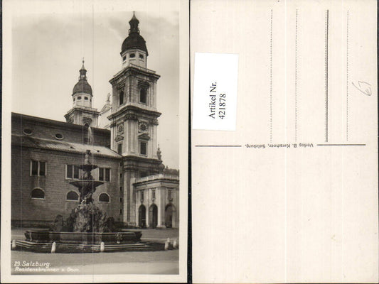 421878,Salzburg Residenzbrunnen Brunnen u. Dom Kirche