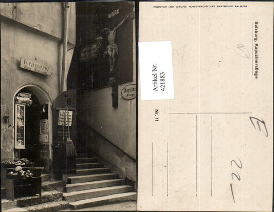 421883,Salzburg Kapuzinerstiege Krämerei Kruzifix