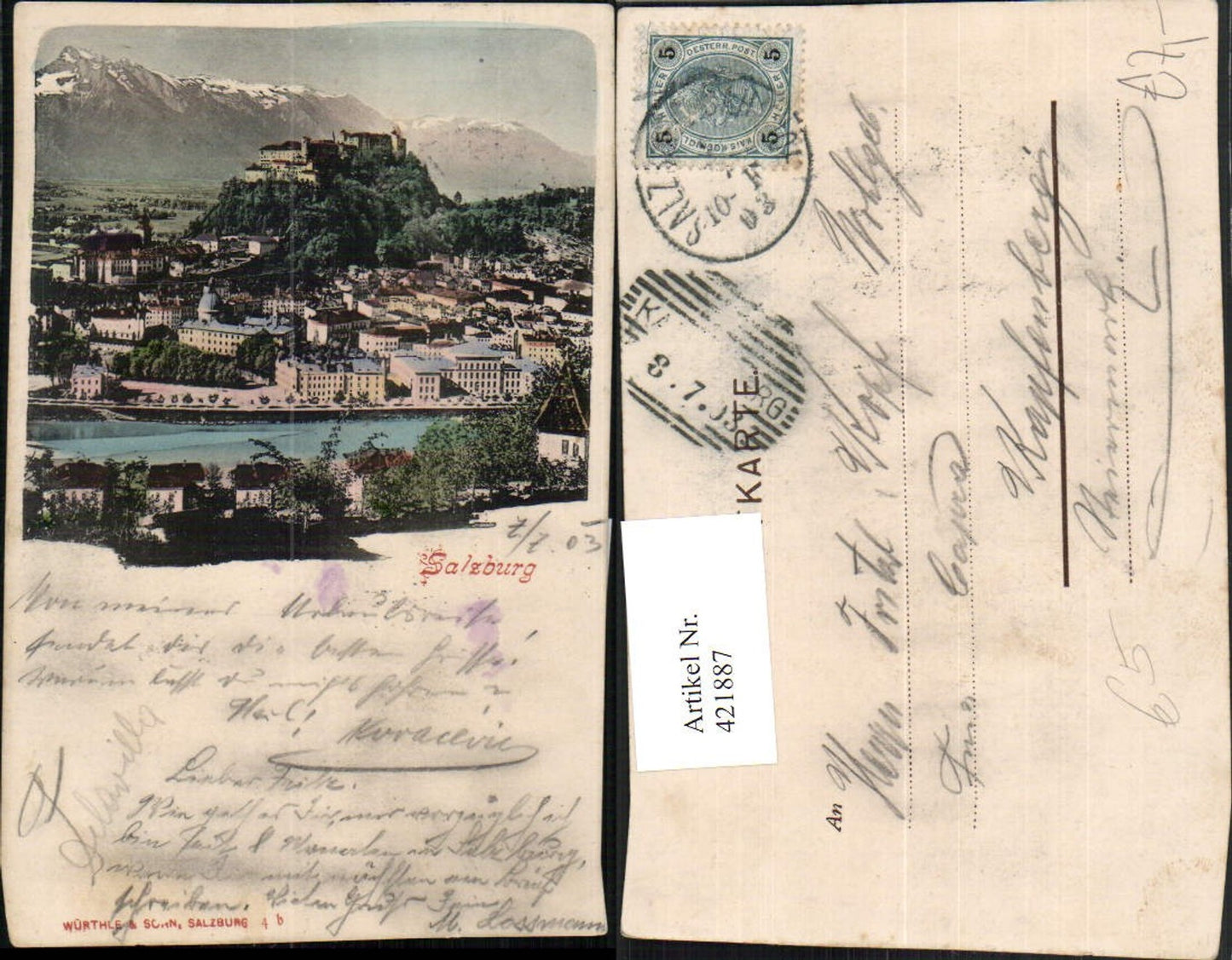 421887,Salzburg Totale m. Festung Bergkulisse
