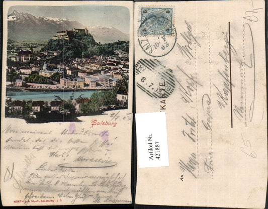 421887,Salzburg Totale m. Festung Bergkulisse