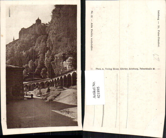 421895,Salzburg St. Peter Friedhof m. Festung