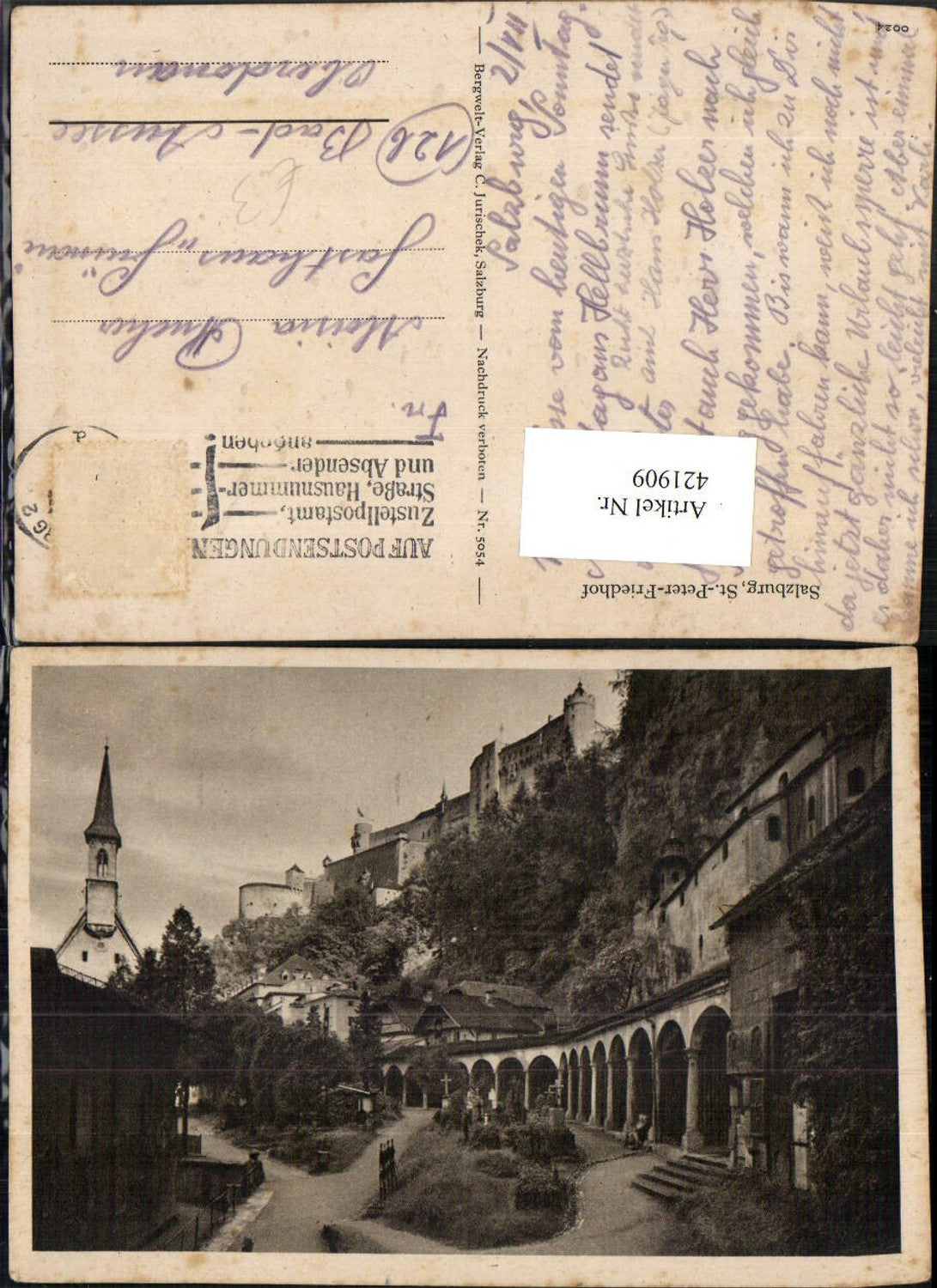421909,Salzburg St. Peter Friedhof m. Festung