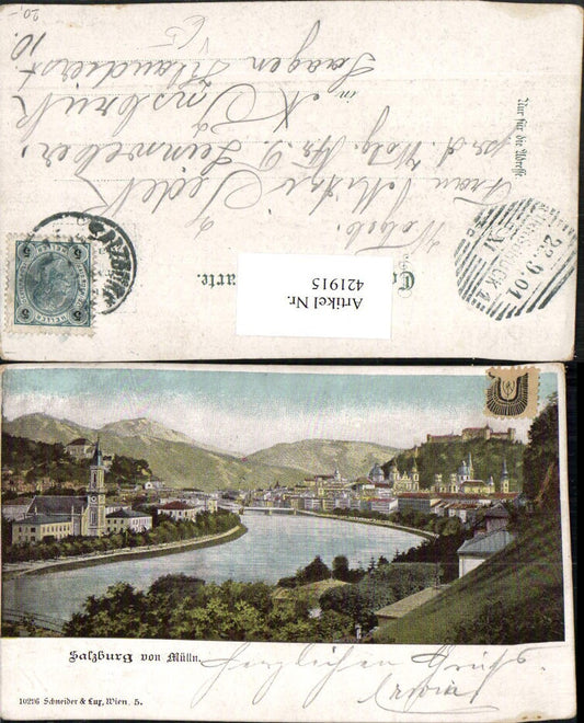 421915,Salzburg Totale von Mülln pub Schneider & Lux 10296