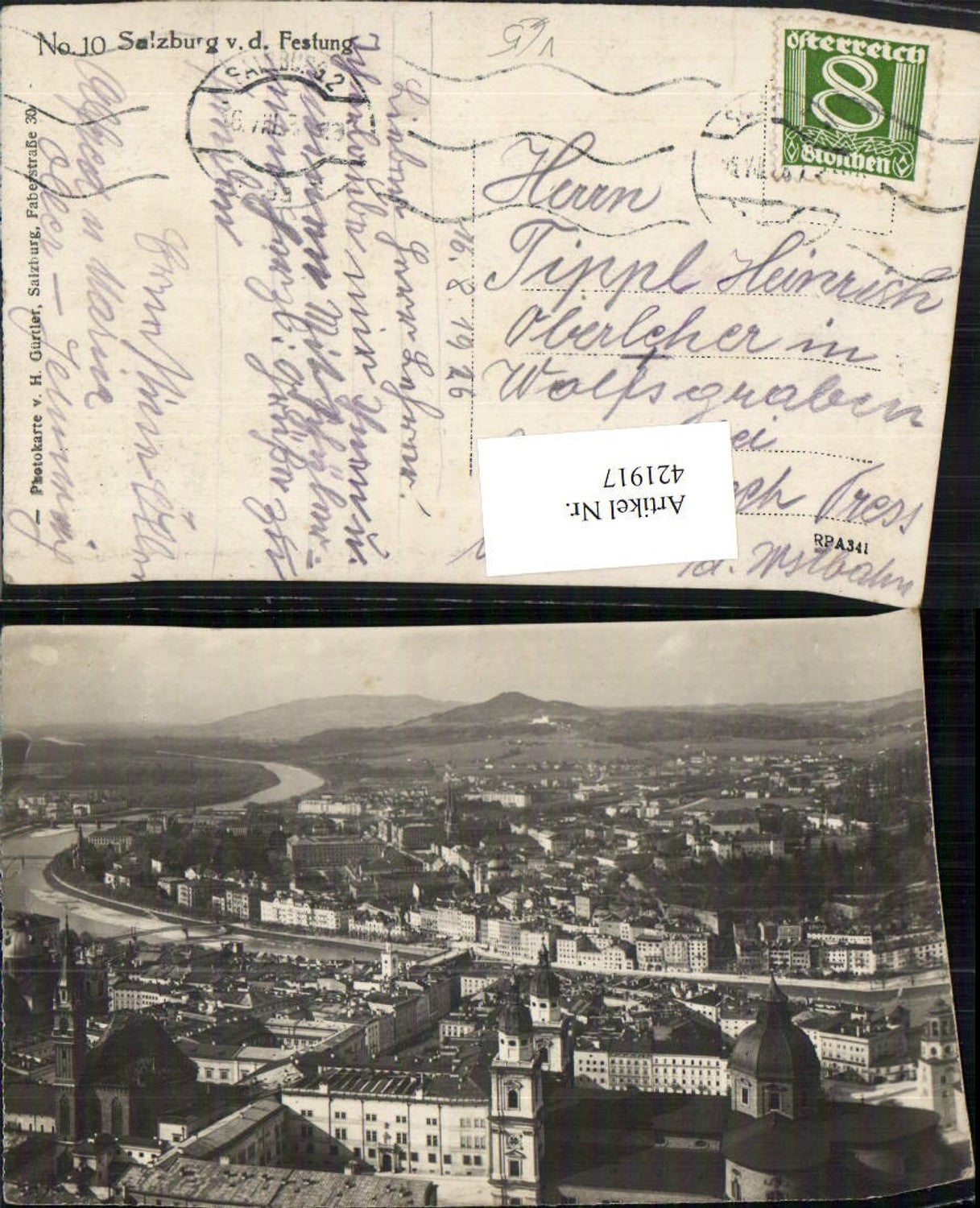 421917,Salzburg Totale von d. Festung pub H. Gürtler