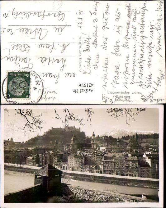 421926,Salzburg Teilansicht m. Festung vom Kapuzinerberg