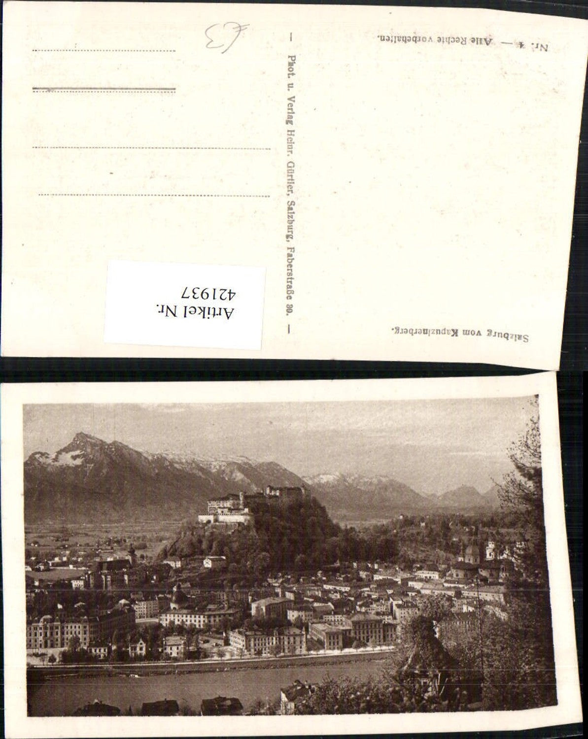 421937,Salzburg Totale m. Festung vom Kapuzinerberg Bergkulisse