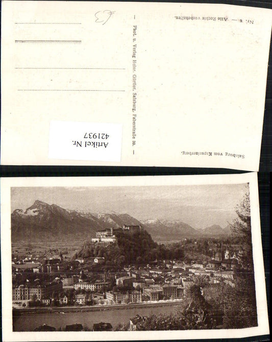 421937,Salzburg Totale m. Festung vom Kapuzinerberg Bergkulisse