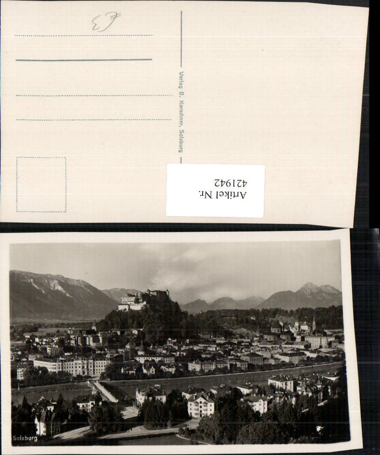421942,Salzburg Totale m. Festung Bergkulisse