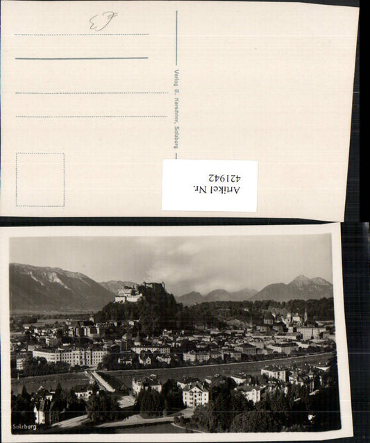 421942,Salzburg Totale m. Festung Bergkulisse