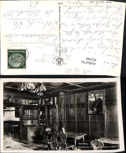 421949,Salzburg Stiftskeller St. Peter Prälatenstübl Innenansicht