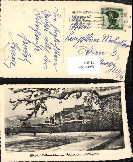 421954,Salzburg Teilansicht m. Festung Winterbild pub Cosy