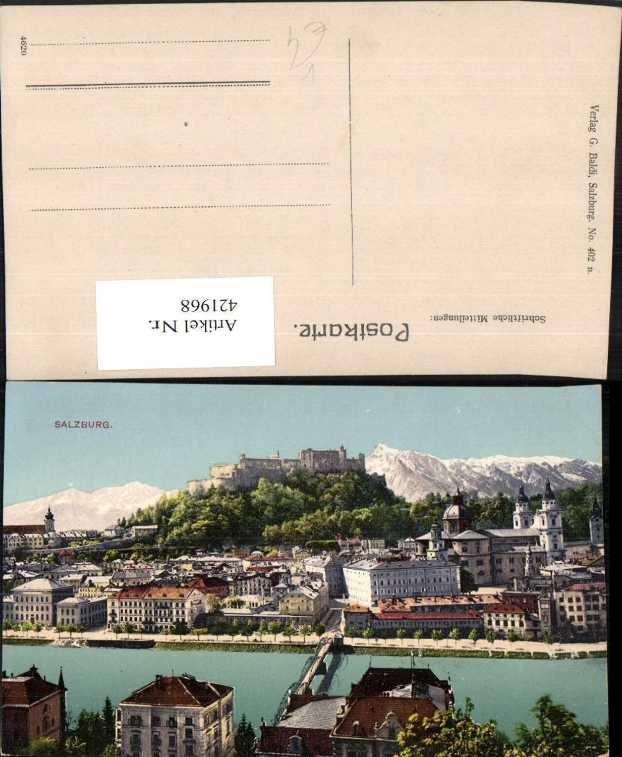 421968,Salzburg Totale m. Festung Bergkulisse pub G. Baldi 402