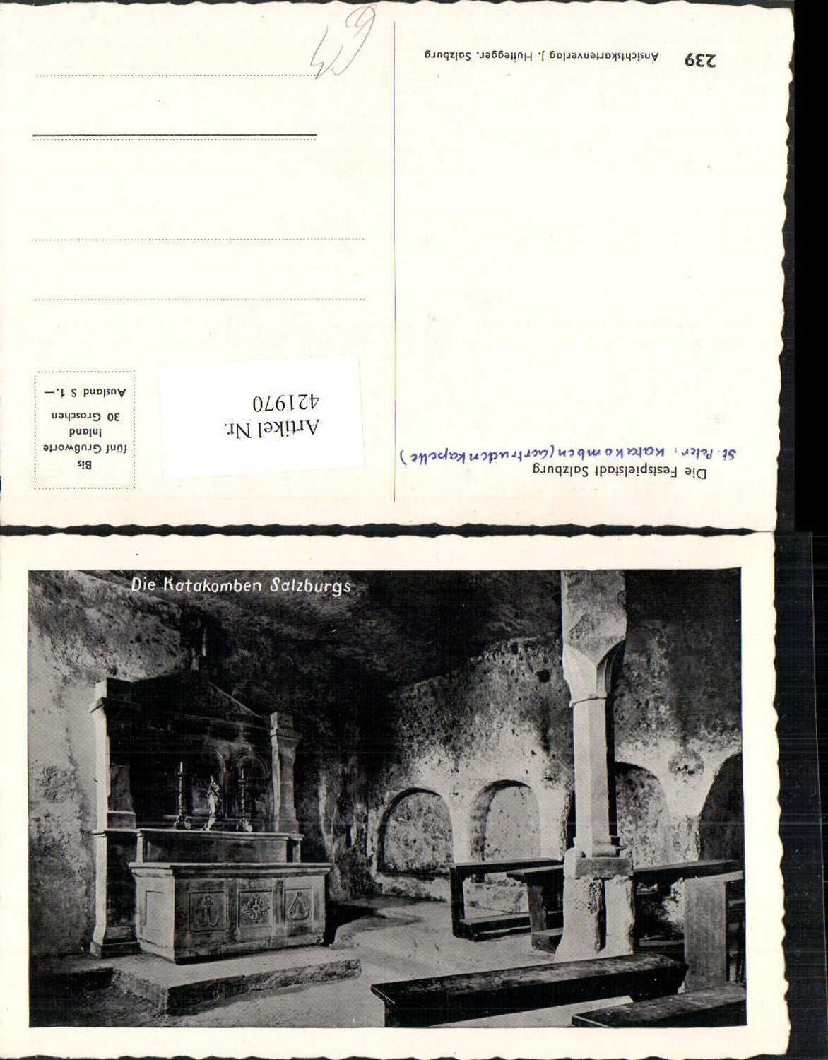 421970,Salzburg Katakomben Kapelle Innenansicht