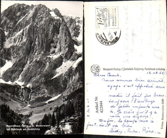 422044,Rupertihaus Berghütte geg. Wetterwand b. Mühlbach am Hochkönig Bergkulisse