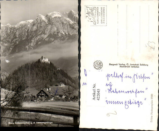 422045,Burg Hohenwerfen b. Werfen geg. Tennengebirge Bergkulisse