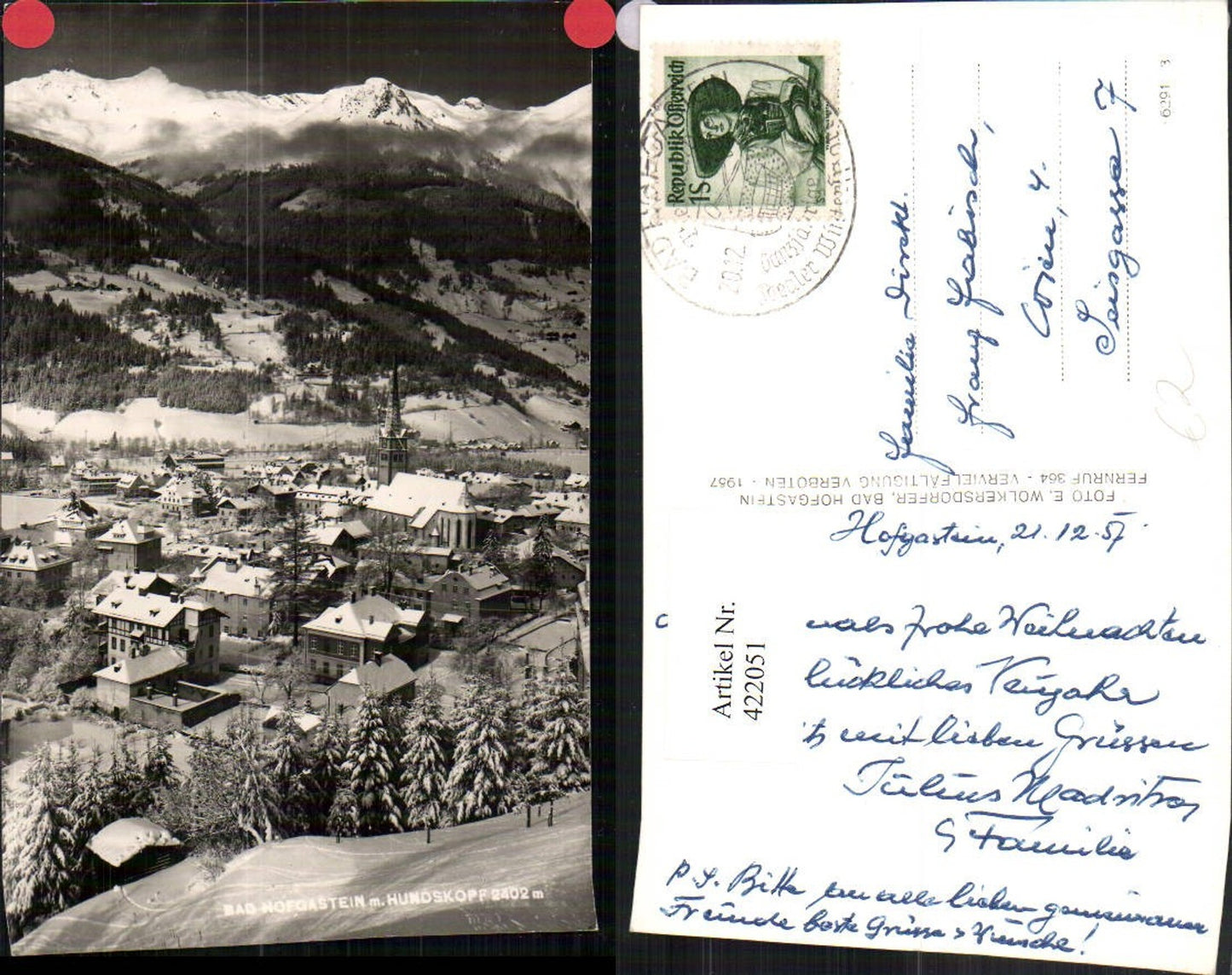 422051,Bad Hofgastein Totale m. Hundskopf Bergkulisse Winterbild