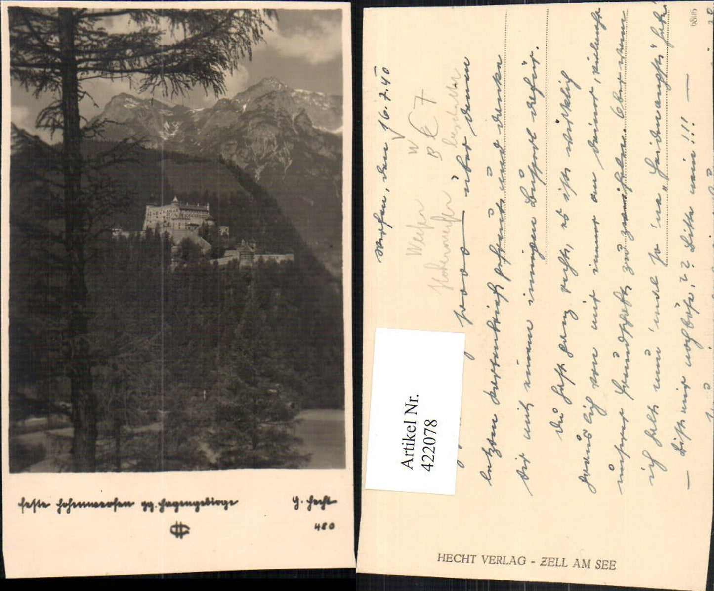 422078,Feste Burg Hohenwerfen b. Werfen Bergkulisse