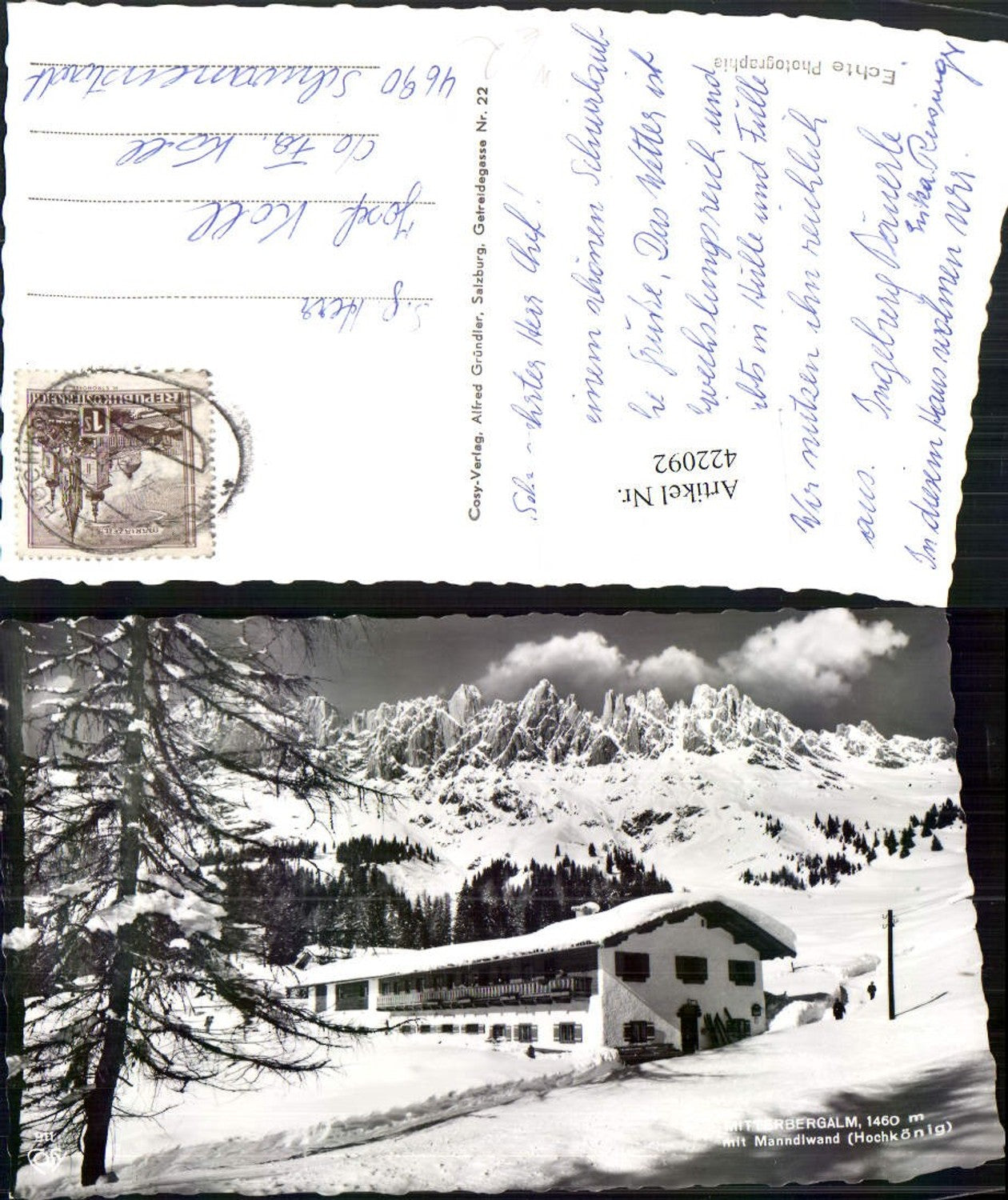 422092,Mitterbergalm b. Mühlbach am Hochkönig m. Mandlwand Bergkulisse Winterbild pub Cosy 911