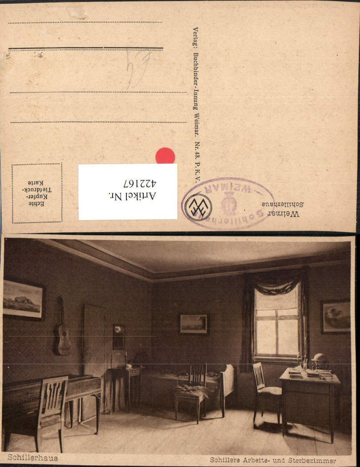 422167,Weimar Schillerhaus Arbeits- und Sterbezimmer Innenansicht