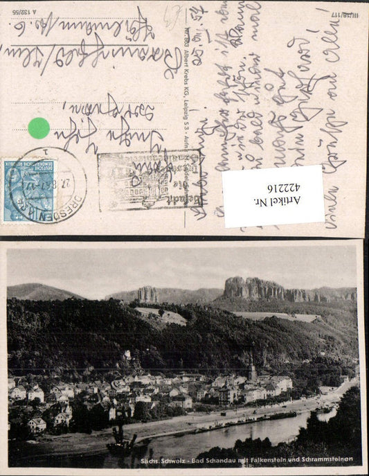 422216,Sächsische Schweiz Bad Schandau Totale m. Falkenstein u. Schramsteine