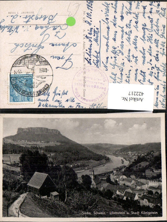 422217,Sächsische Schweiz Lilienstein u. Königstein Teilansicht