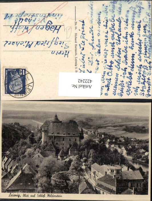 422242,Leisnig Teilansicht m. Blick auf Schloss Mildenstein