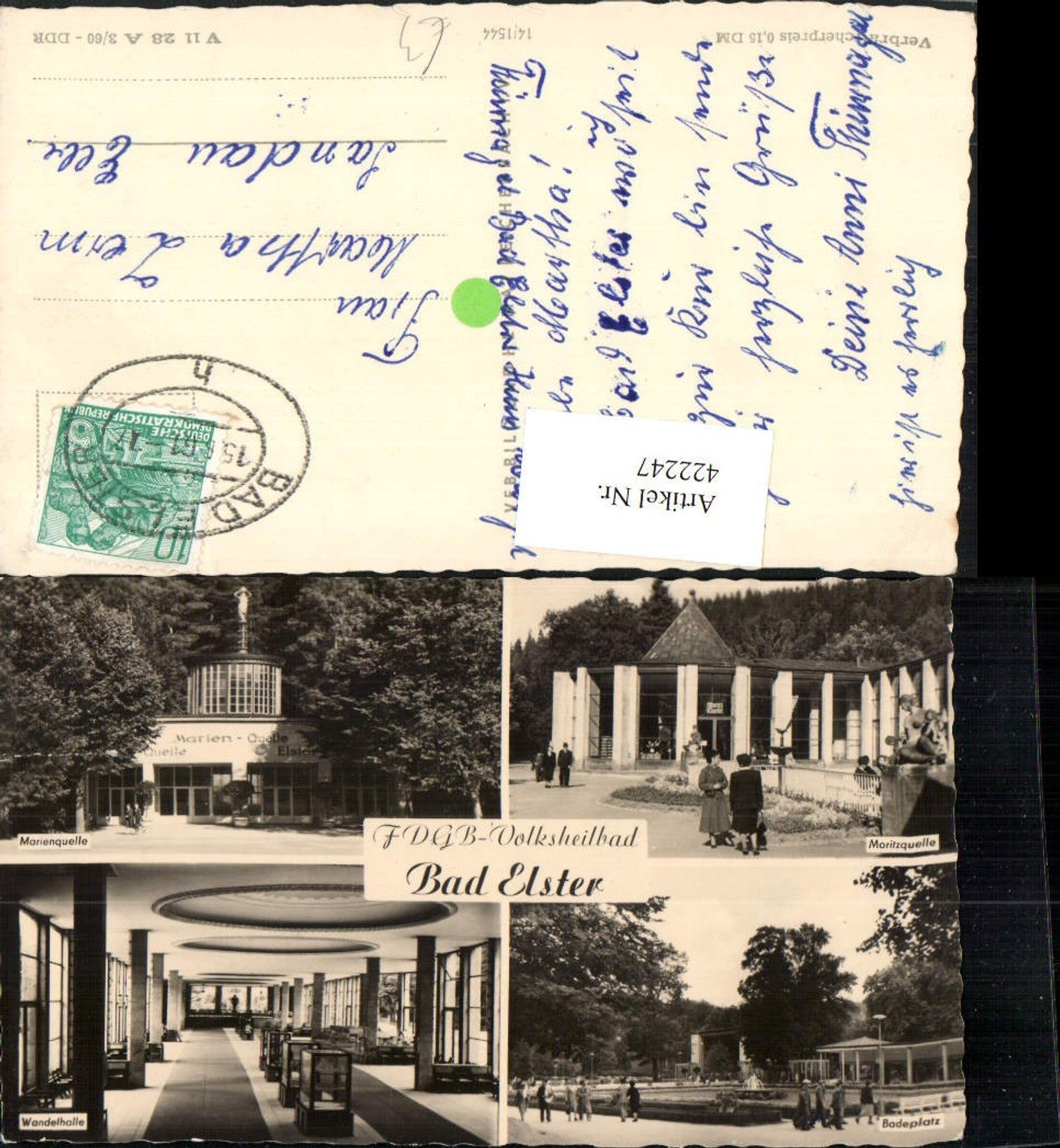 422247,Bad Elster Volksheilbad Marienquelle Badeplatz Wandelhalle Mehrbildkarte