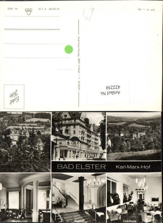 422250,Bad Elster Karl-Marx-Hof Vestibül Musikzimmer Mehrbildkarte