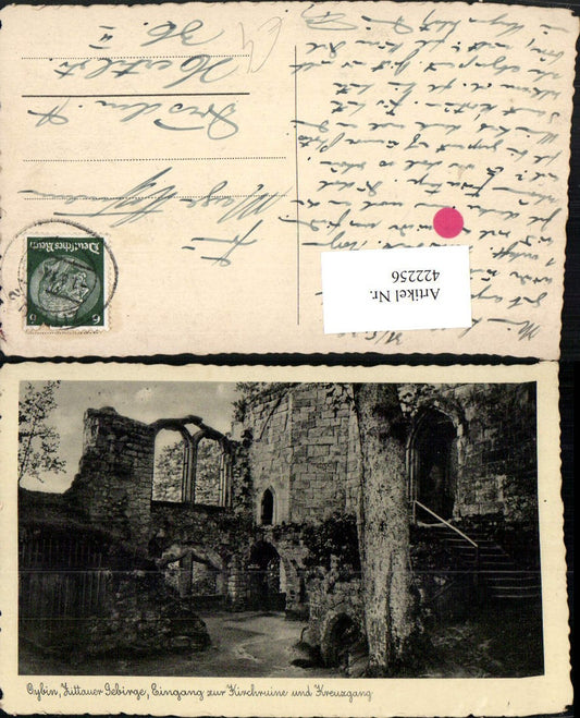 422256,Oybin Eingang zur Kirchruine u. Kreuzgang