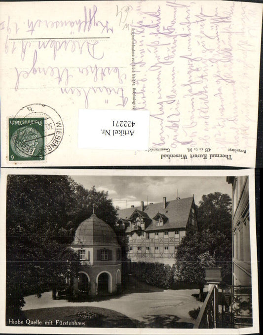 422271,Wiesenbad im Erzgebirge Hiobs Quelle m. Fürstenhaus