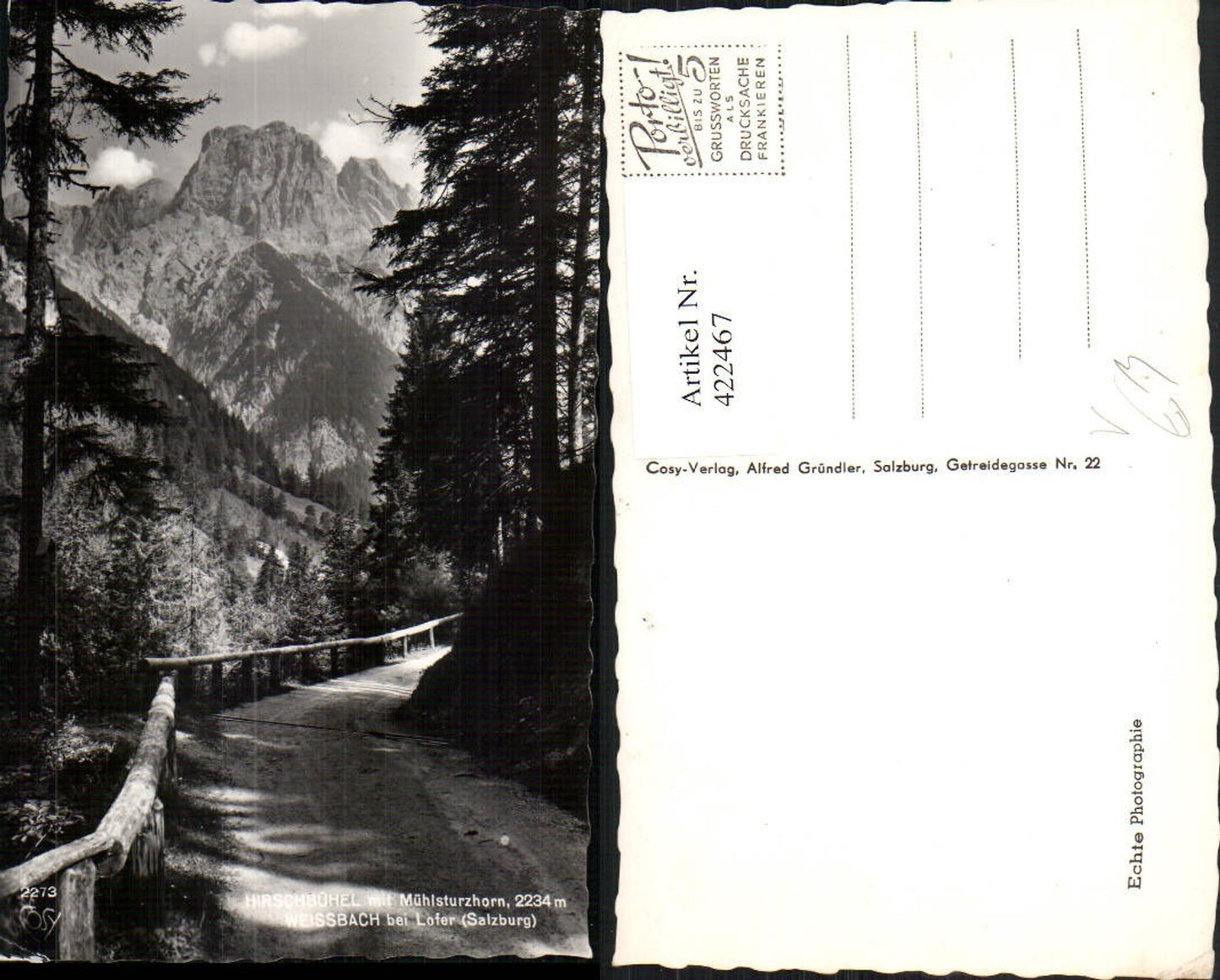 422467,Weissbach b. Lofer Hirschbühel m. Mühlsturzhorn Straße Bergkulisse pub Cosy 2273