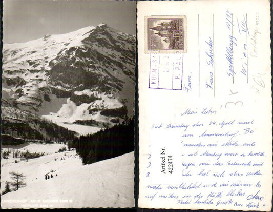 422474,Ammererhof Kolm Saigurn m. Hocharn Bergkulisse Winterbild Postablage Rauris