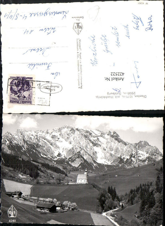 422522,Dienten Kirche m. Hochkönig Bergkulisse