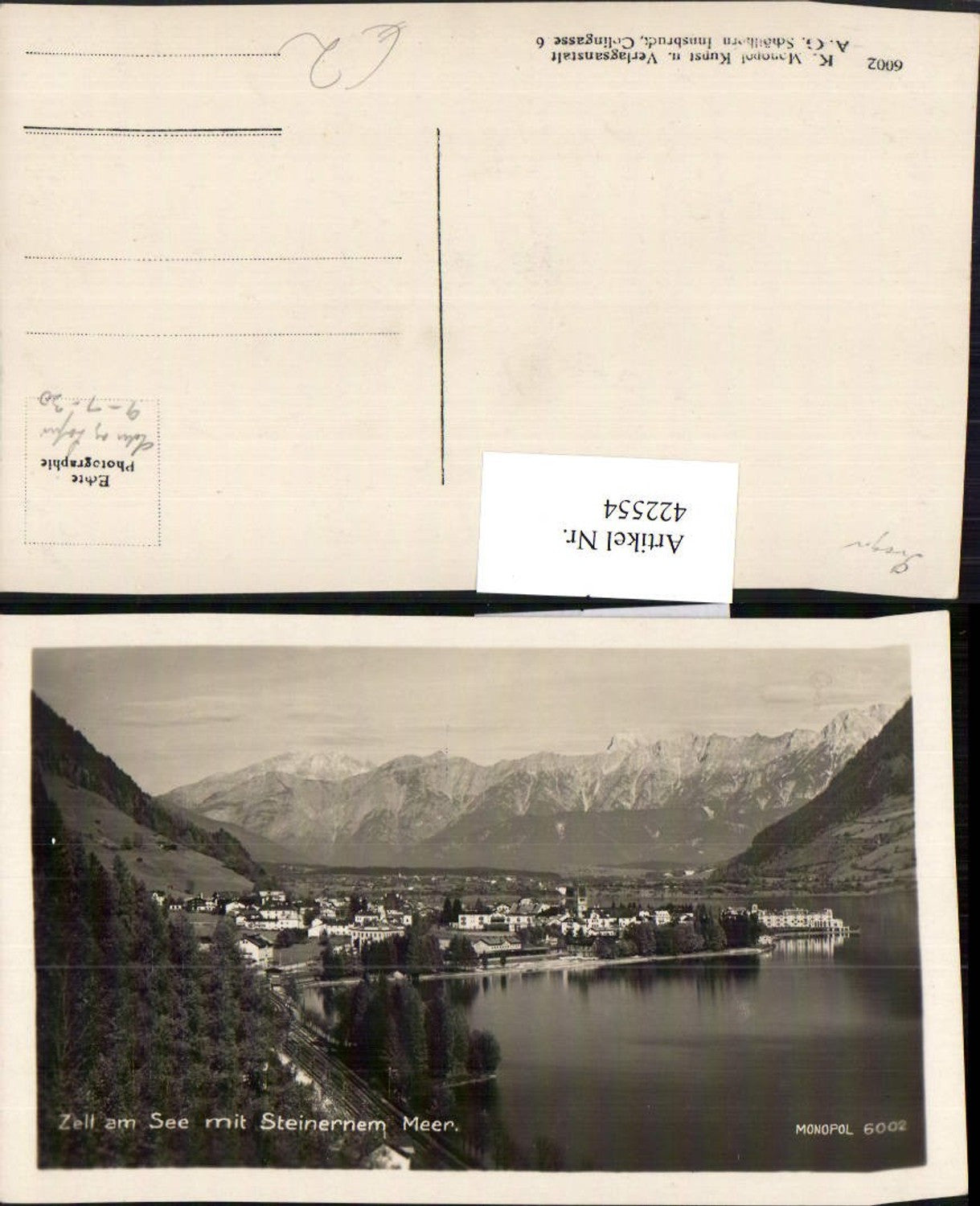 422554,Zell am See Totale m. Steinernem Meer Bergkulisse