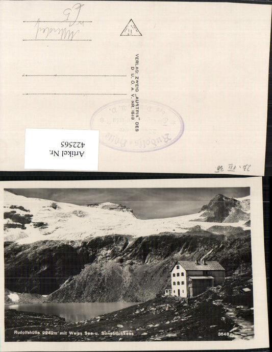 422565,Rudolfshütte Berghütte m. Weißsee b. Uttendorf Bergkulisse