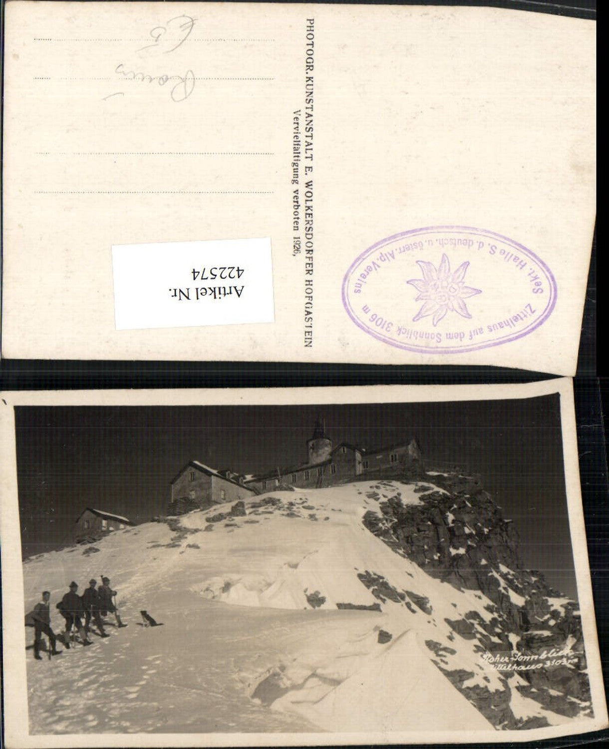 422574,Hoher Sonnblick Zittelhaus Berghütte b. Rauris