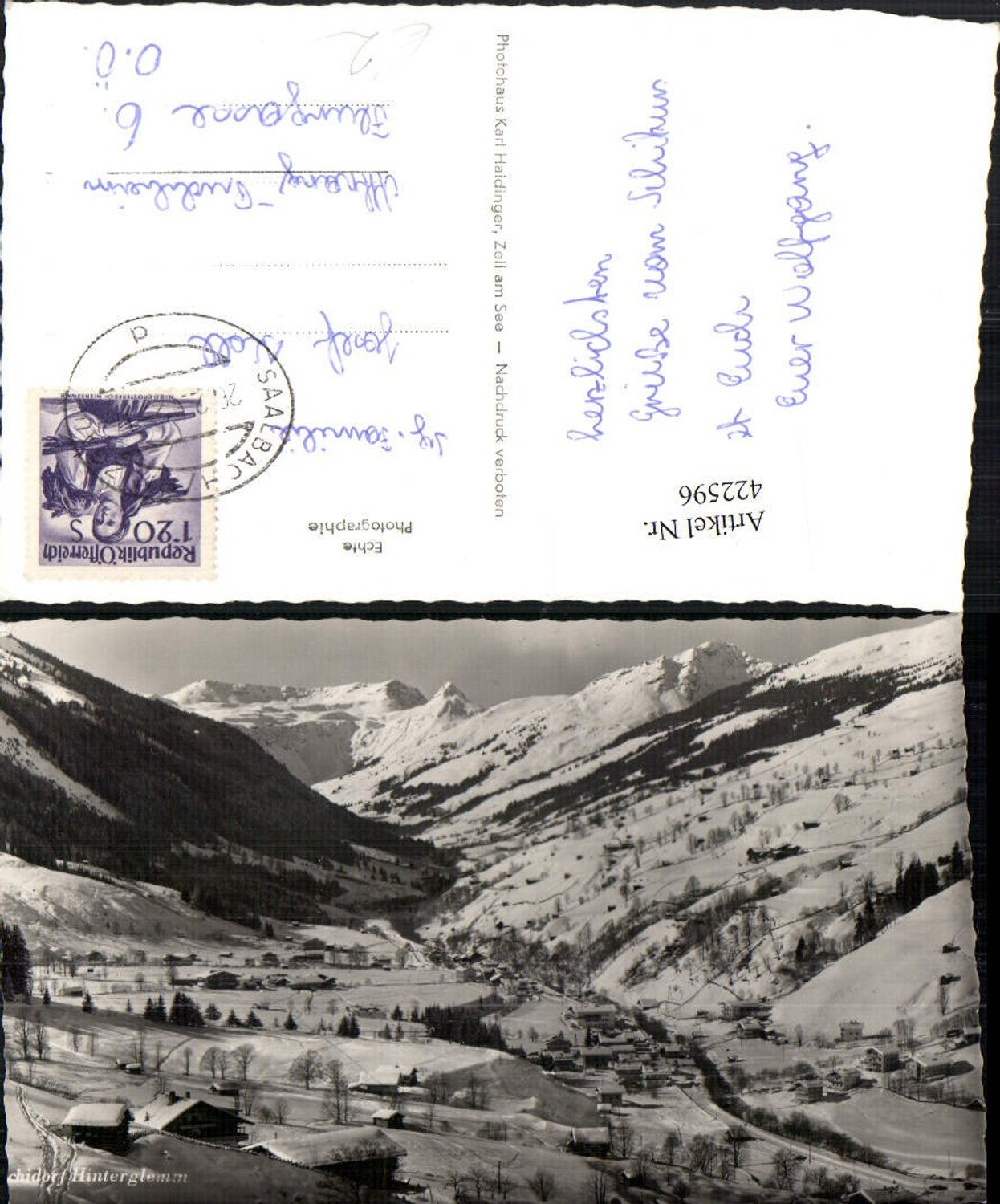 422596,Hinterglemm Totale Bergkulisse Winterbild