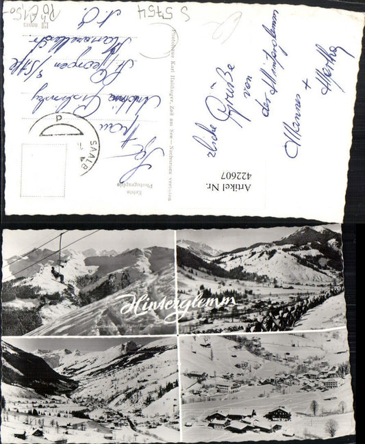422607,Hinterglemm Totale Sessellift Winterbilder Mehrbildkarte