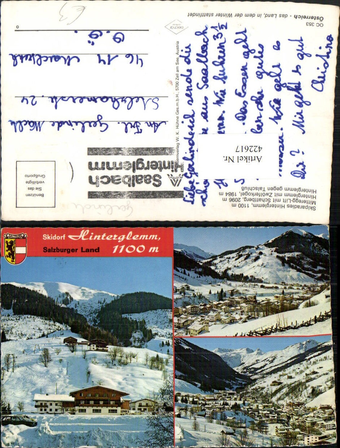422617,Hinterglemm Totale Mitteregg-Lift Winterbilder Mehrbildkarte