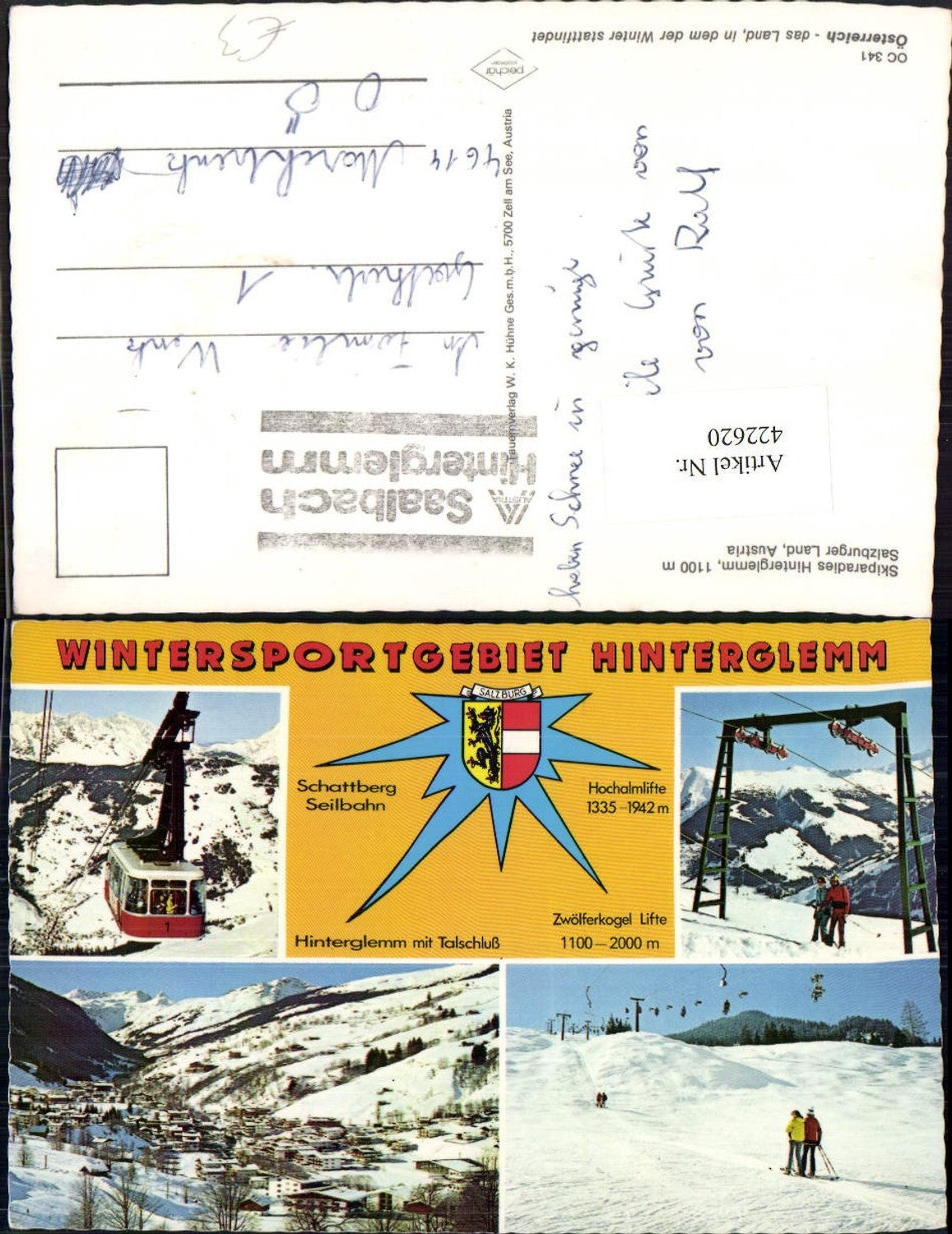 422620,Hinterglemm Totale Seilbahn Skilfit Mehrbildkarte