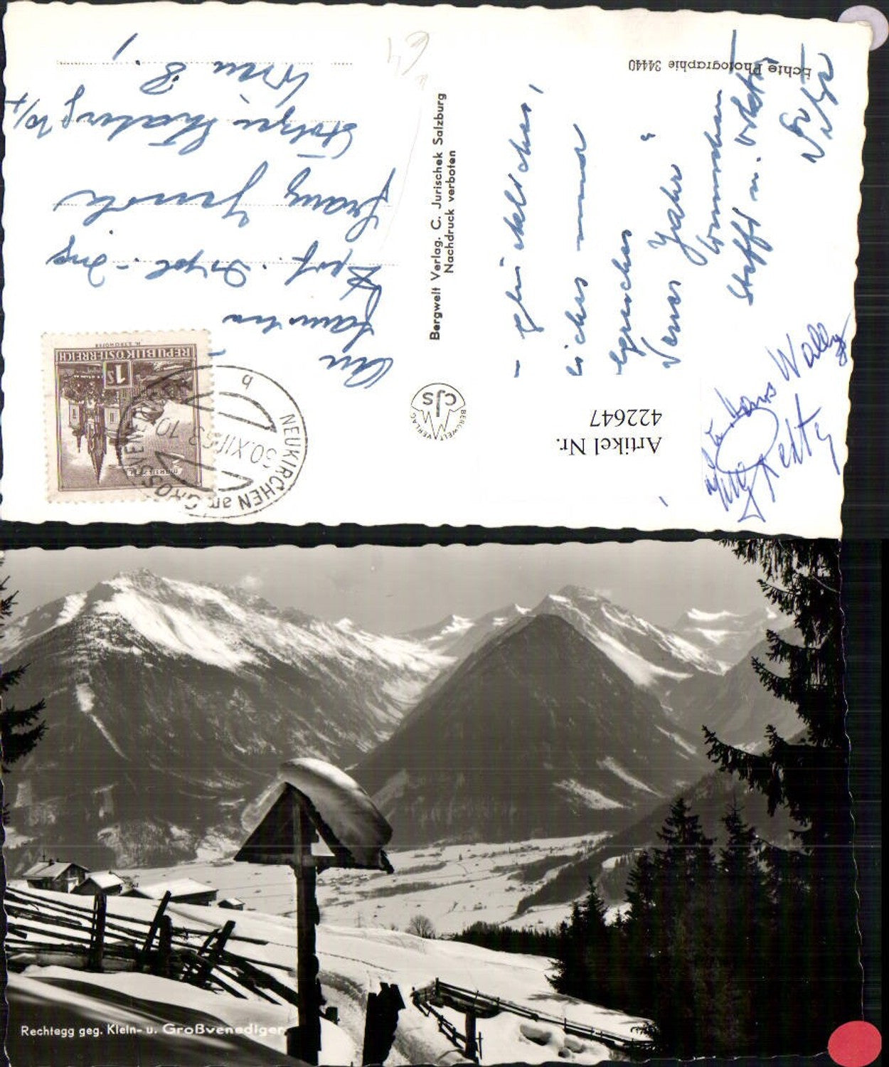 422647,Rechtegg b. Neukirchen geg. Venediger Bergkulisse Winterbild