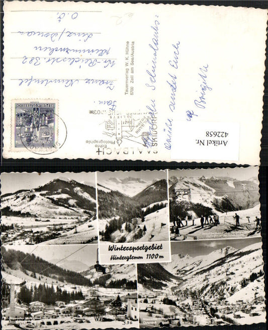 422658,Hinterglemm Totale Skilift Sessellift Winterbilder Mehrbildkarte