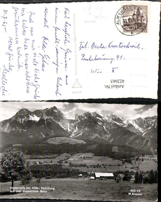 422665,Hinterreith b. Alm m. Steinernen Meer Bergkulisse