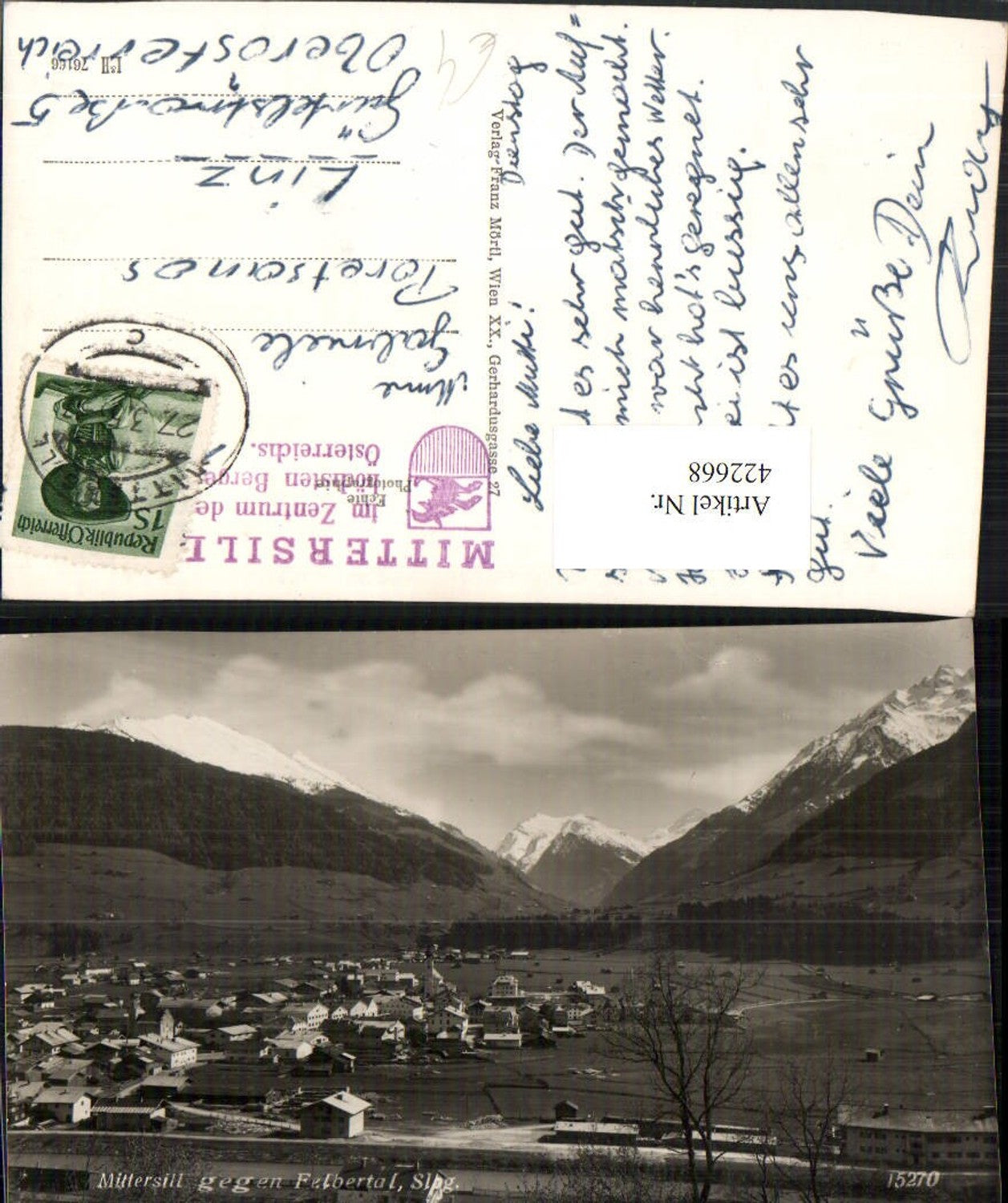 422668,Mittersill Totale geg. Felbertal Bergkulisse