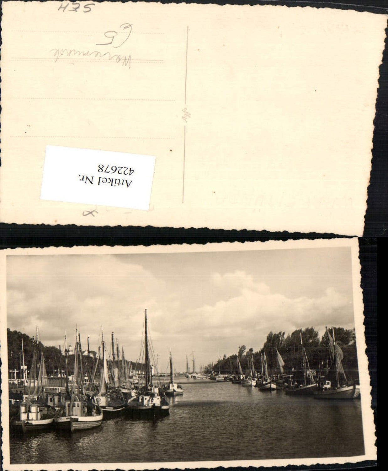 422678,Foto AK Rostock Warnemünde Hafen Boote