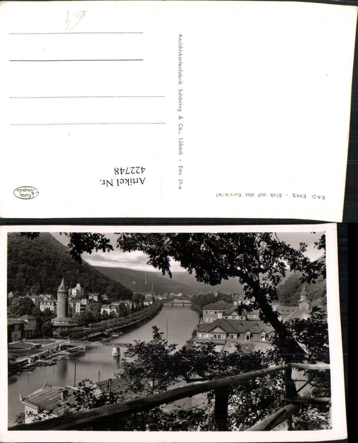 422748,Bad Ems Blick auf das Kurviertel Teilansicht Fluss
